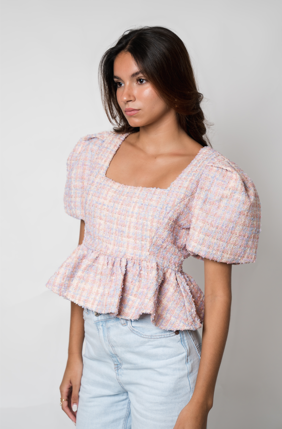 Chloe Tweed Top