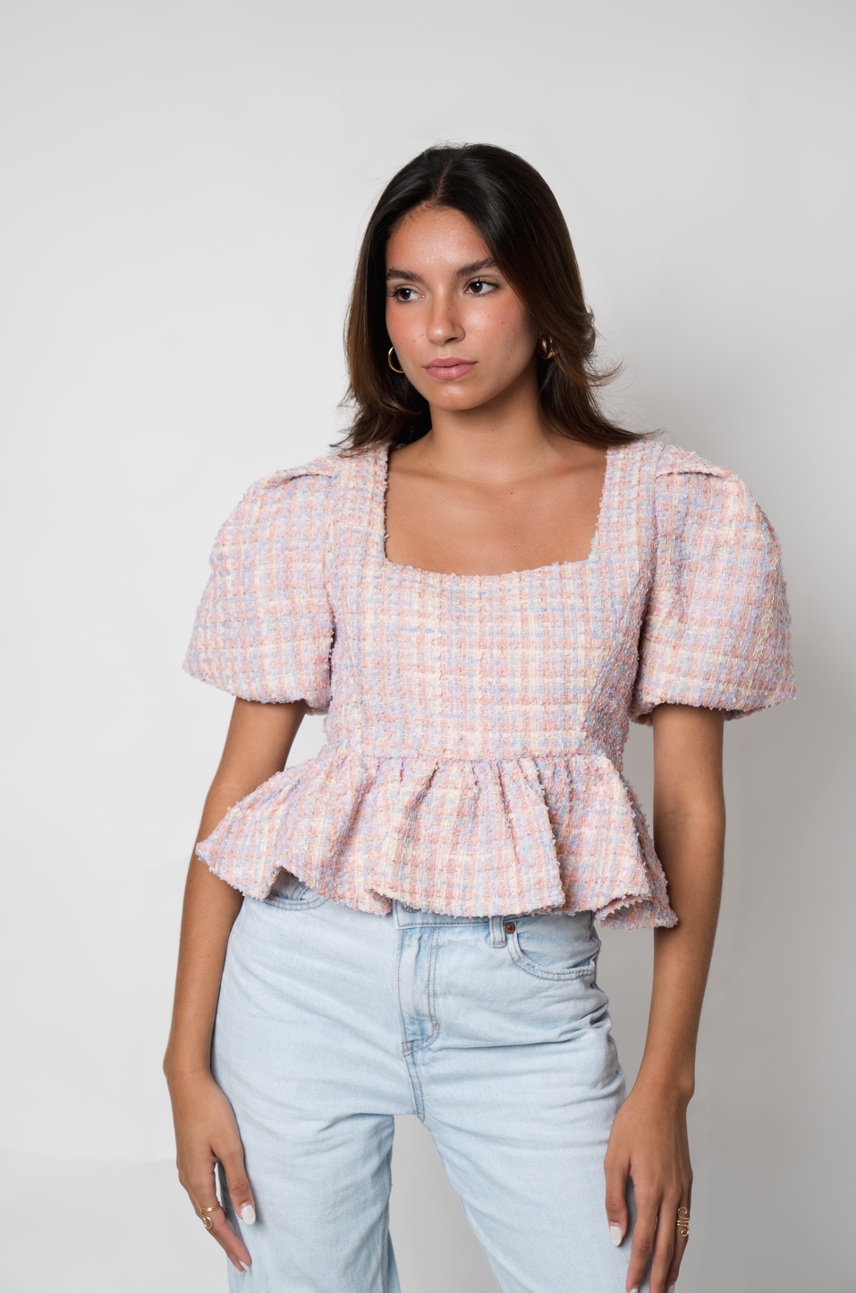 Chloe Tweed Top