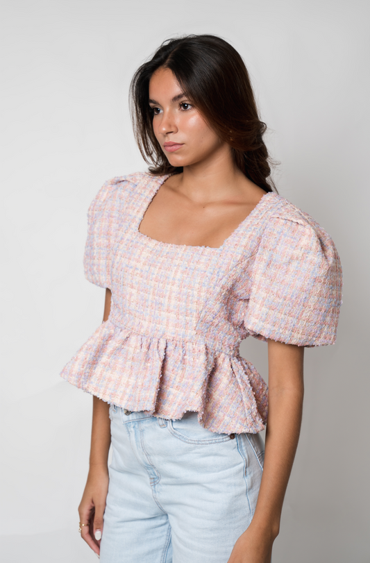 Chloe Tweed Top